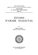 Cover of: Études d'arabe dialectal