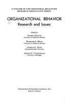 Cover of: Organizational behavior: research and issues