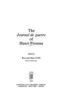 Cover of: The Journal de guerre of Henri Pirenne