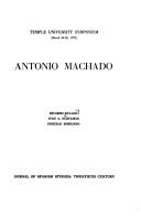 Cover of: Antonio Machado by Ricardo Gullón