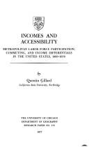 Cover of: Incomes and accessibility by Quentin Gillard