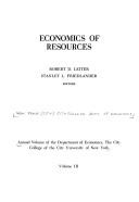 Cover of: Economics of resources