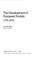 Cover of: The development of European society, 1770-1870