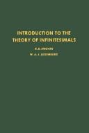 Cover of: Introduction to the theory of infinitesimals by K. D. Stroyan