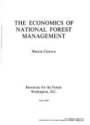 Cover of: The economics of national forest management