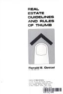 Cover of: Real estate guidelines and rules of thumb