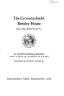 Cover of: The Crowninshield-Bentley house