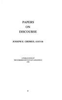 Cover of: Papers on discourse