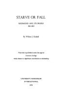 Cover of: Starve or fall: Richmond and its people, 1861-1865