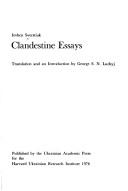 Clandestine essays by I͡Evhen Sversti͡uk