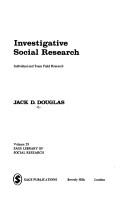 Cover of: Investigative social research by Jack Douglas