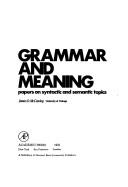 Cover of: Grammar and meaning | McCawley, James D.