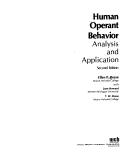 Cover of: Human Operant Behavior Analysis and Application