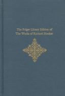 Cover of: The Folger Library edition of the works of Richard Hooker by Richard Hooker