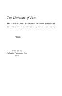 Cover of: The literature of fact by English Institute