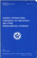 Cover of: Seventh International Conference on Sarcoidosis and Other Granulomatous Disorders by International Conference on Sarcoidosis and Other Granulomatous Disorders 7th New York 1975.