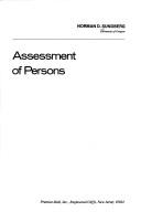 Cover of: Assessment of persons