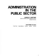 Cover of: Administration in the public sector