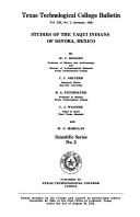 Cover of: Studies of the Yaqui Indians of Sonora, Mexico
