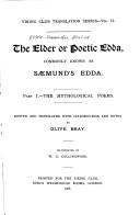 Cover of: The Elder or Poetic Edda by Olive Bray, Olive Bray