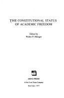 Cover of: The Constitutional status of academic freedom