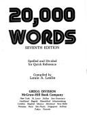 Cover of: 20,000 words: spelled and divided for quick reference