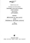 Cover of: Biological balance and thermal modifications