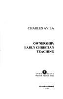 Cover of: Ownership, early Christian teaching