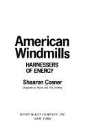 Cover of: American windmills: harnessers of energy