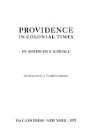 Providence in colonial times by Gertrude Selwyn Kimball