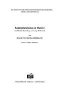 Cover of: Rechtspluralismus in Malawi: geschichtliche Entwicklung und heutige Problematik.