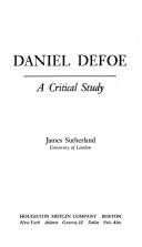 Cover of: Daniel Defoe: a critical study