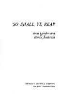 Cover of: So shall ye reap