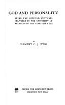 Cover of: God and personality by Clement C. J. Webb