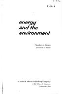 Cover of: Energy and the environment