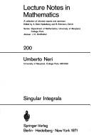 Singular integrals by Umberto Neri