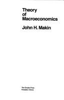 Cover of: Theory of macroeconomics