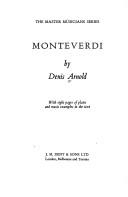Cover of: Monteverdi by Denis Arnold