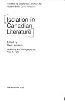 Cover of: Isolation in Canadian literature by edited by David Arnason ; questions and bibliography by Alice K. Hale.