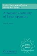 Cover of: Automatic continuity of linear operators by Allan M. Sinclair