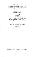 Cover of: Advice and responsibility