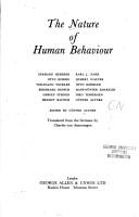 Cover of: The Nature of human behaviour ...