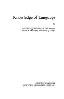 Cover of: Knowledge of language