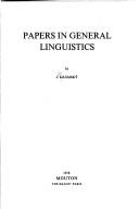 Cover of: Papers in general linguistics