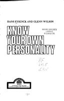 Cover of: Know your own personality by Hans Jurgen Eysenck