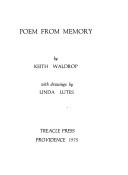 Cover of: Poem from memory by Keith Waldrop