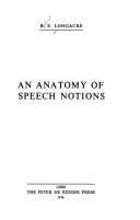 Cover of: An anatomy of speech notions