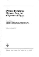 Cover of: Primate postcranial remains from the Oligocene of Egypt