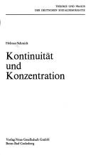 Cover of: Kontinuität und Konzentration by Helmut Schmidt