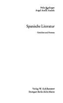 Cover of: Spanische Literatur: Gestalten u. Formen